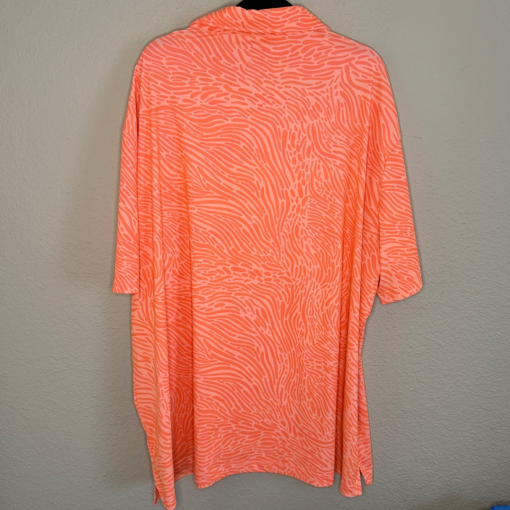 Sunday Swagger Mens 4XL‎ Golf Polo Orange Zebra Performance Stretch Loud Fun - Picture 3 of 7
